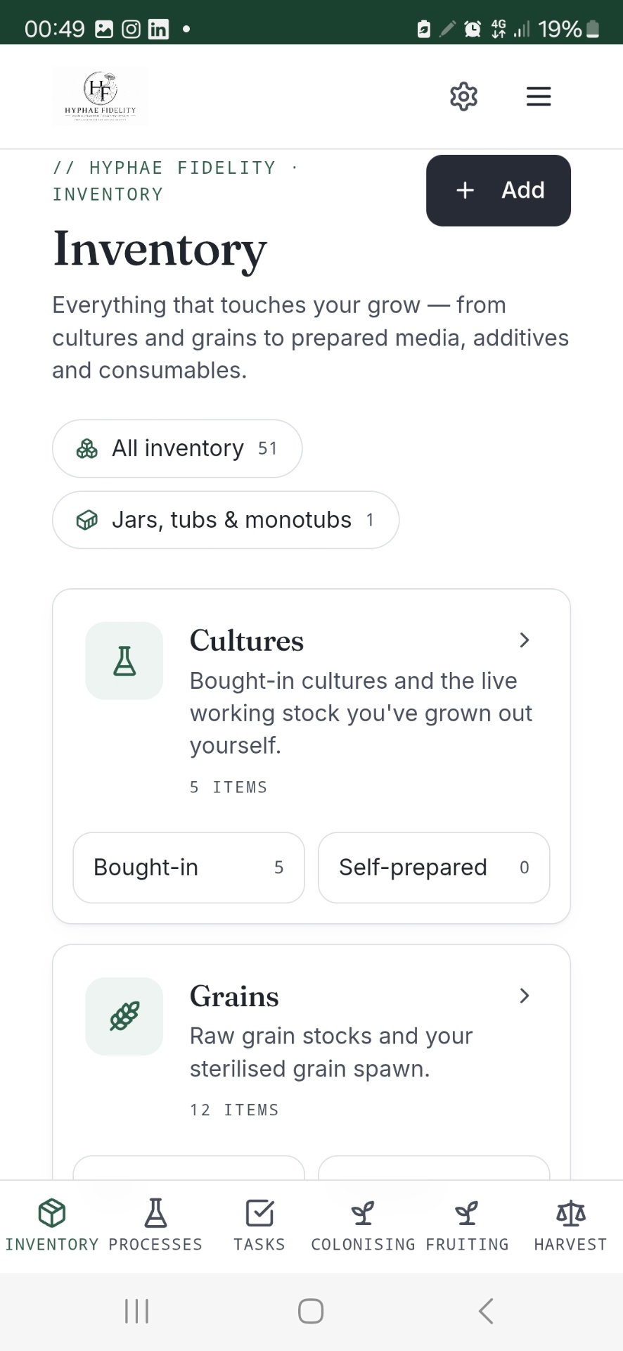 Hyphae Fidelity dashboard preview